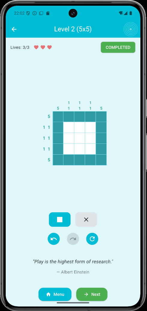 ChillGrams - ukończony puzzle nonogram